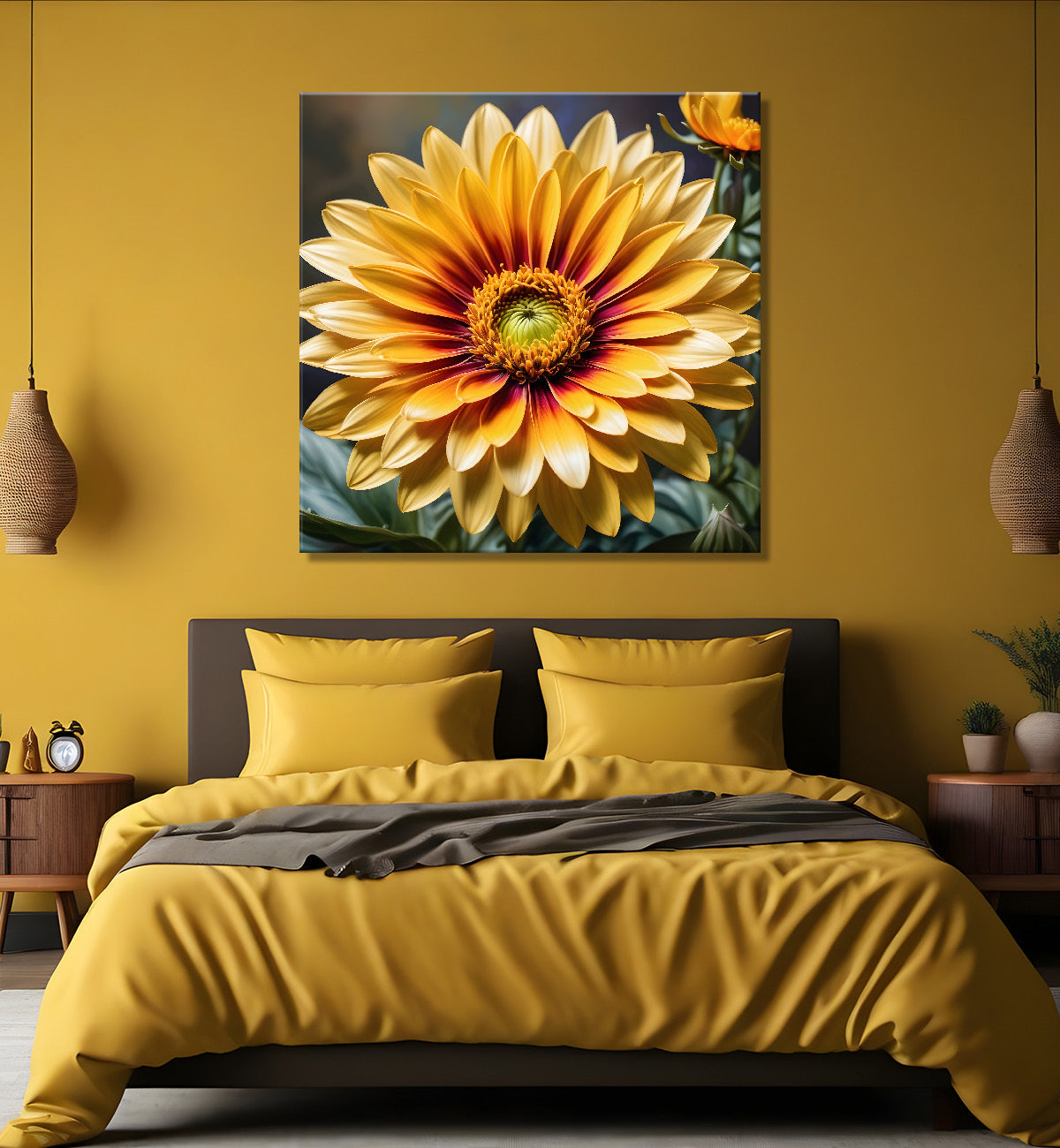 Sunflower in textured oil painting  Flower-S-368