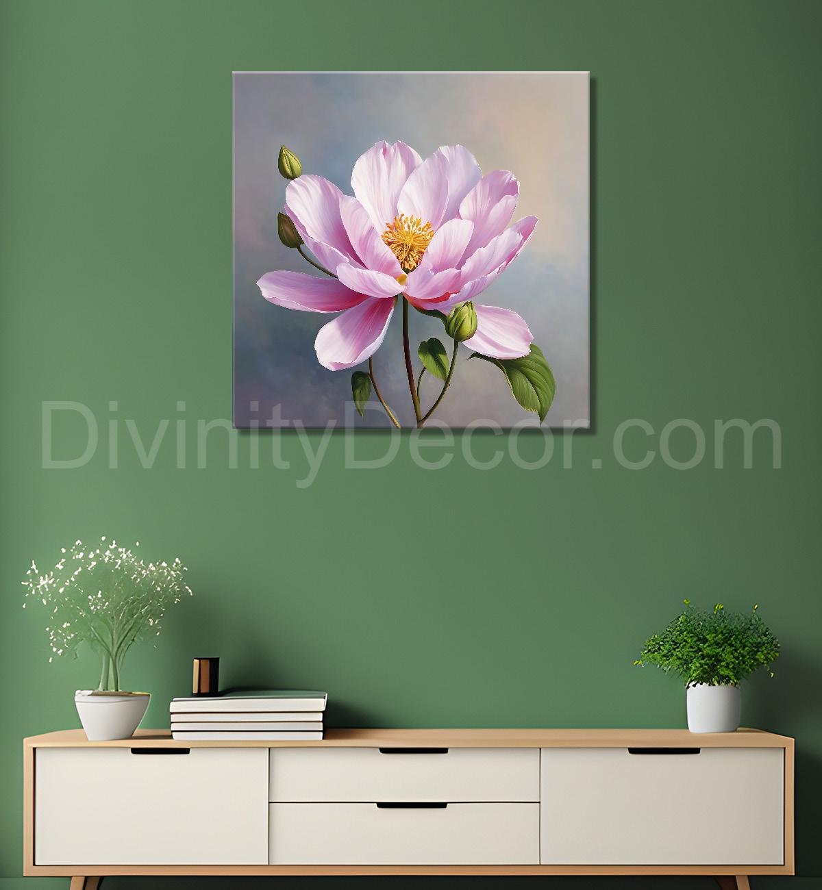 Pink flower in grey background - Flower-S-204