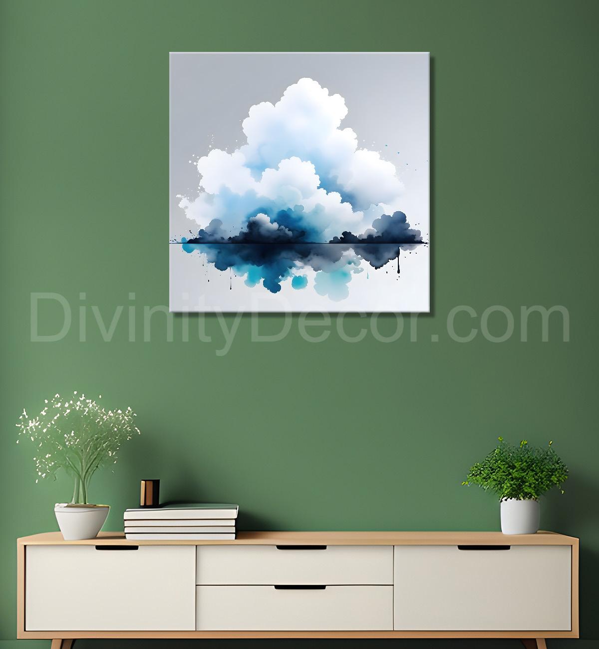 Clouds in water colour painting - Flower-S-231