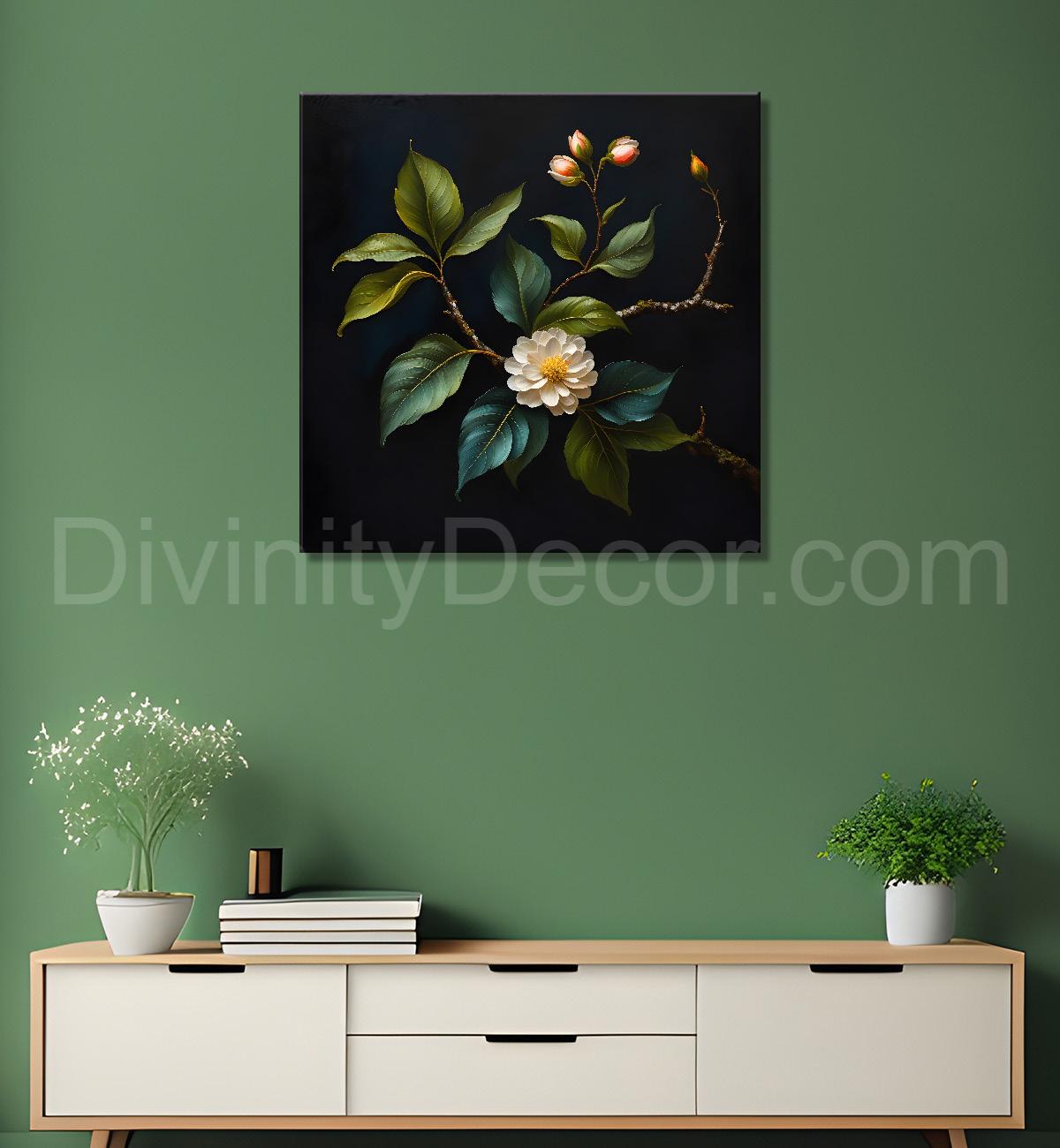 White flowers in black background - Flower-S-235