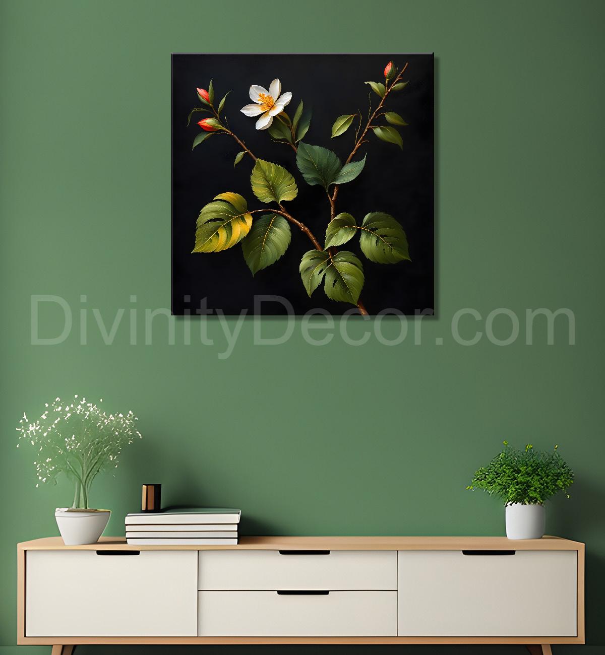 White flowers in brown background - Flower-S-240