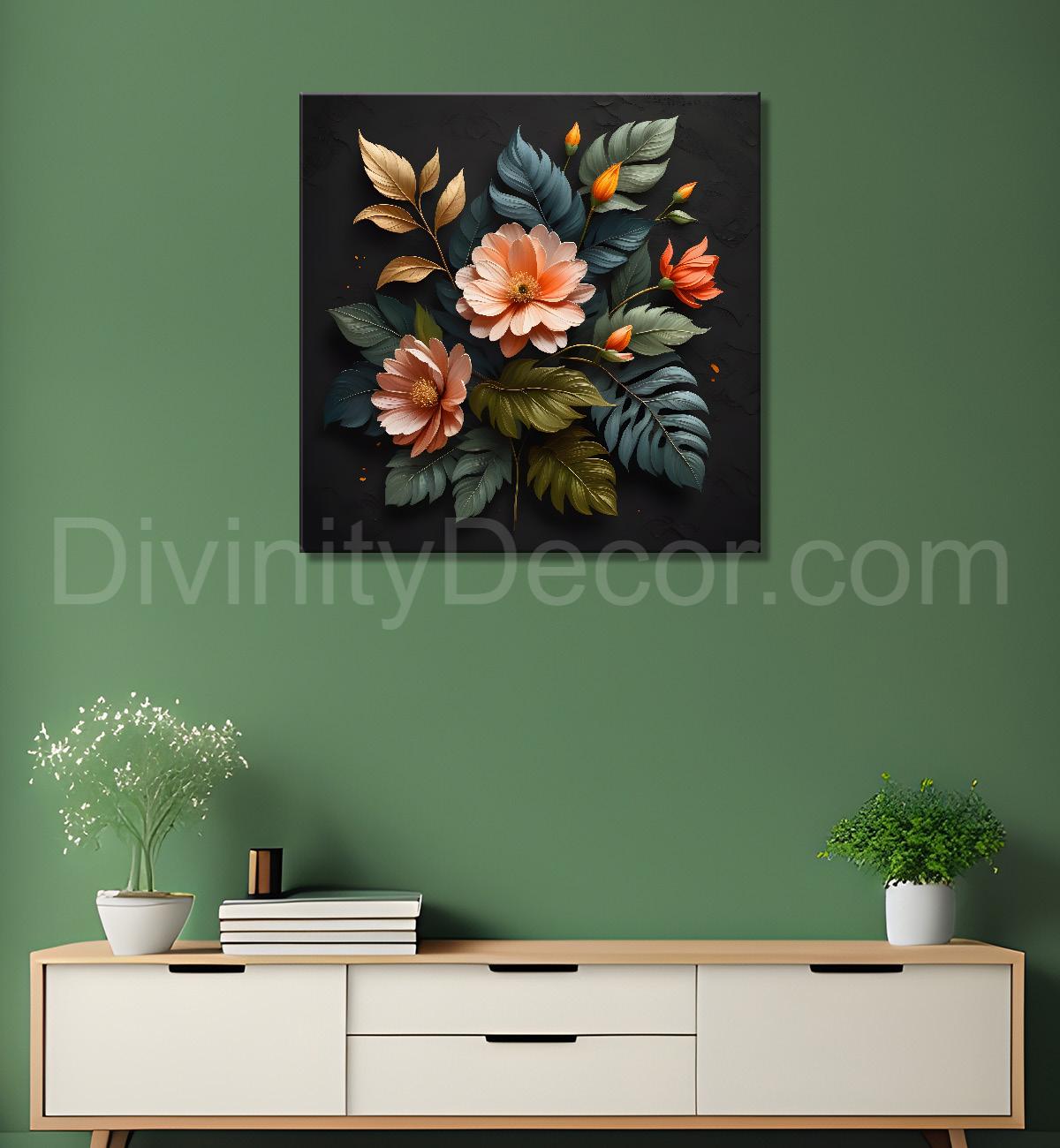 Pink flowers in brown background - Flower-S-245