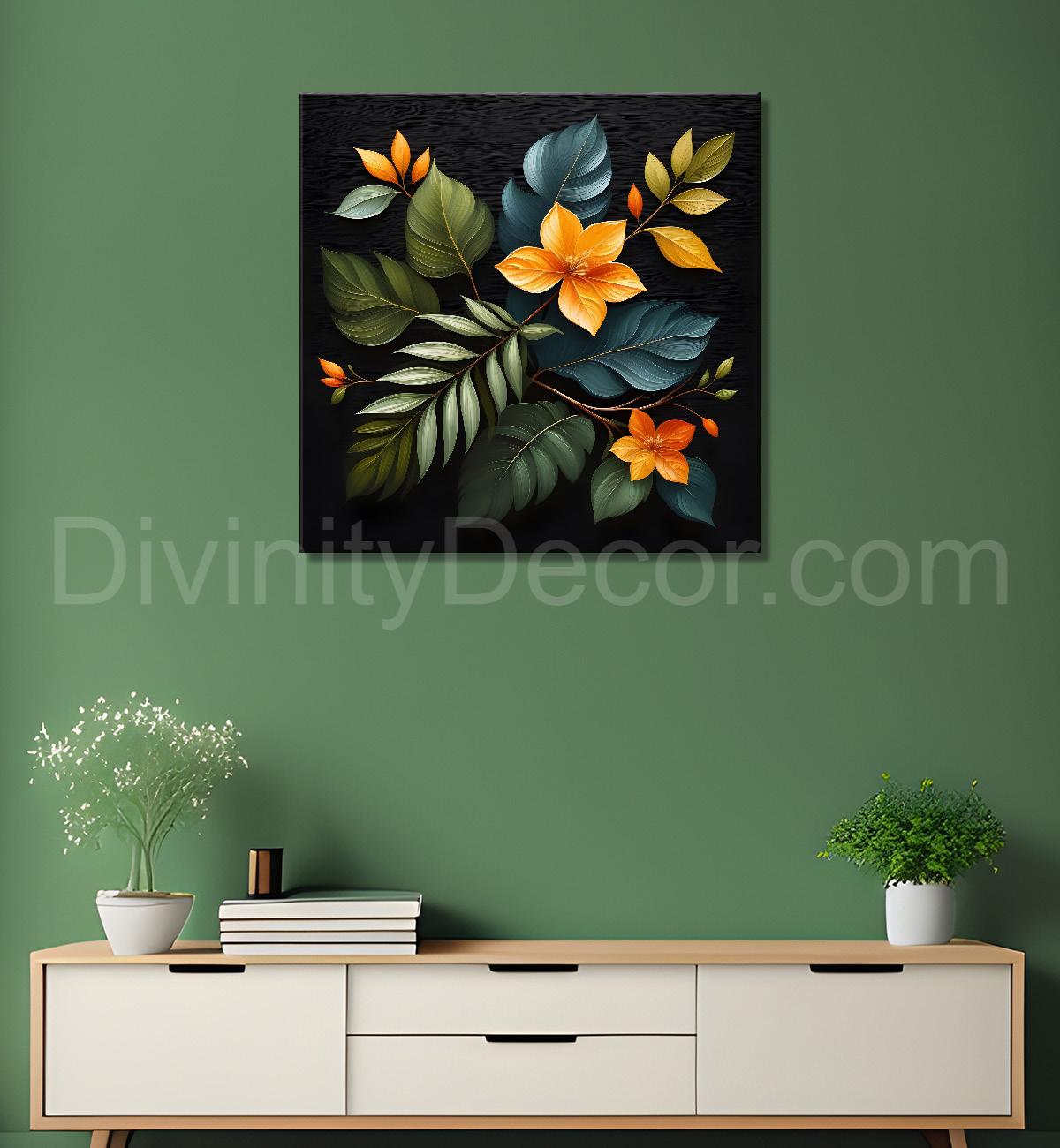 Colourful flowers in black background - Flower-S-256