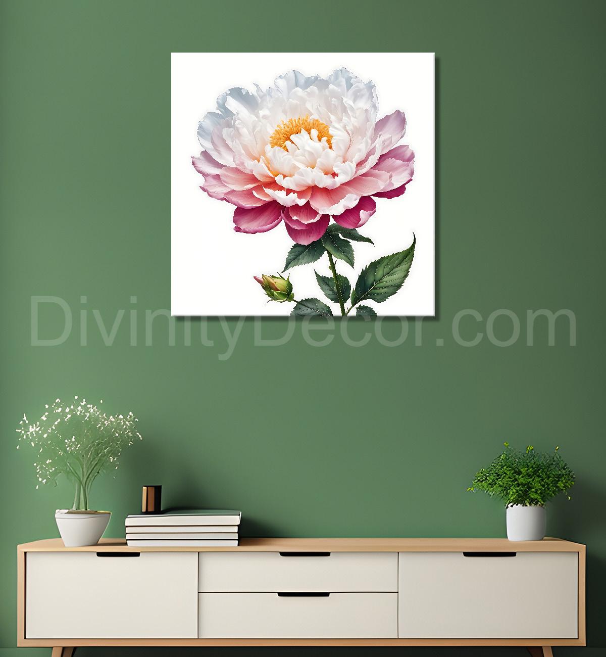 Pink flowers in water colour painting  - Flower-S-321