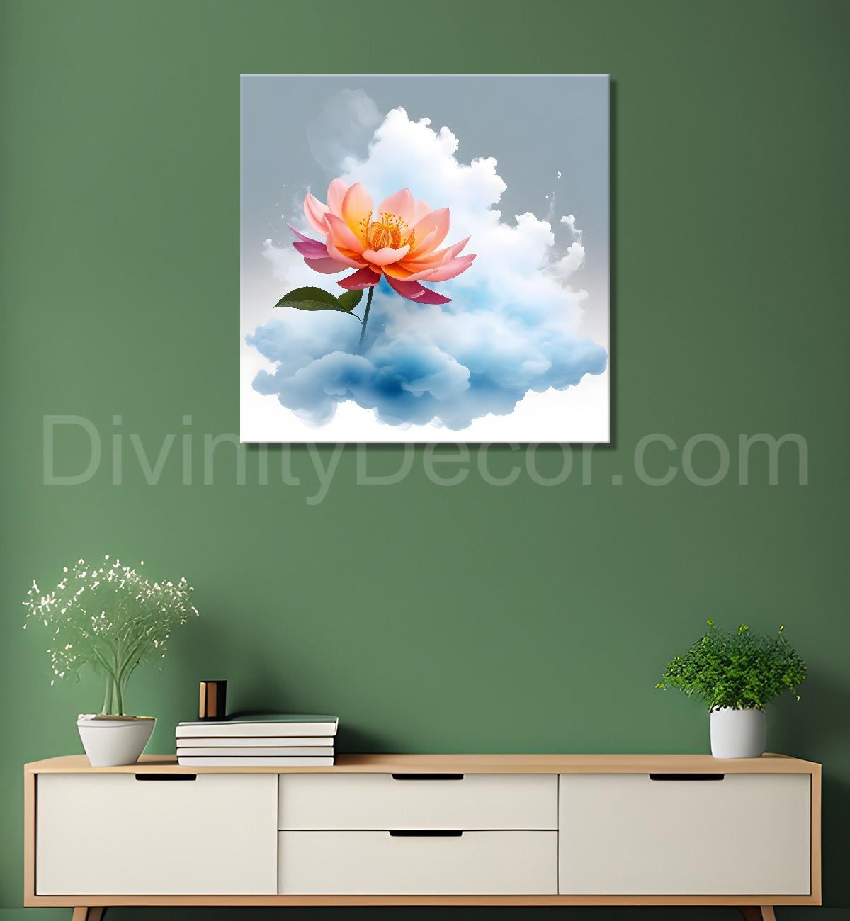 Pink flowers in water colour painting  - Flower-S-324