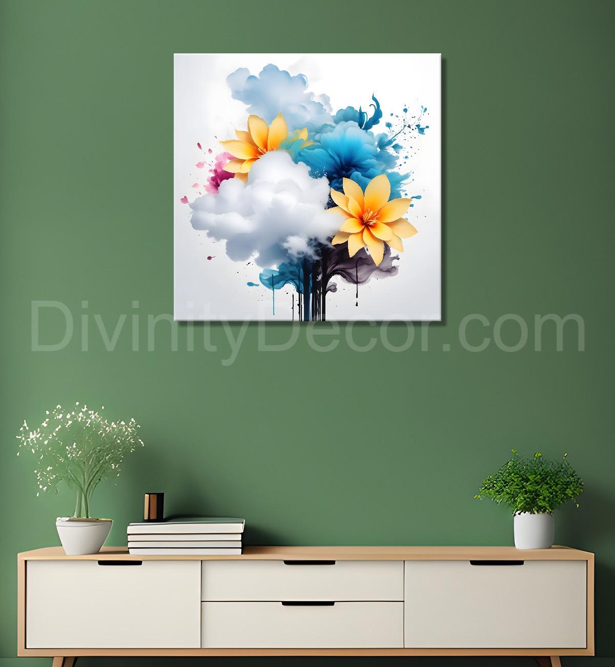 Yellow flowers in water colour painting  - Flower-S-325