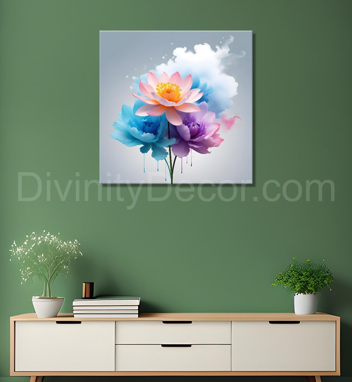 Colourful flowers in water colour painting  - Flower-S-327