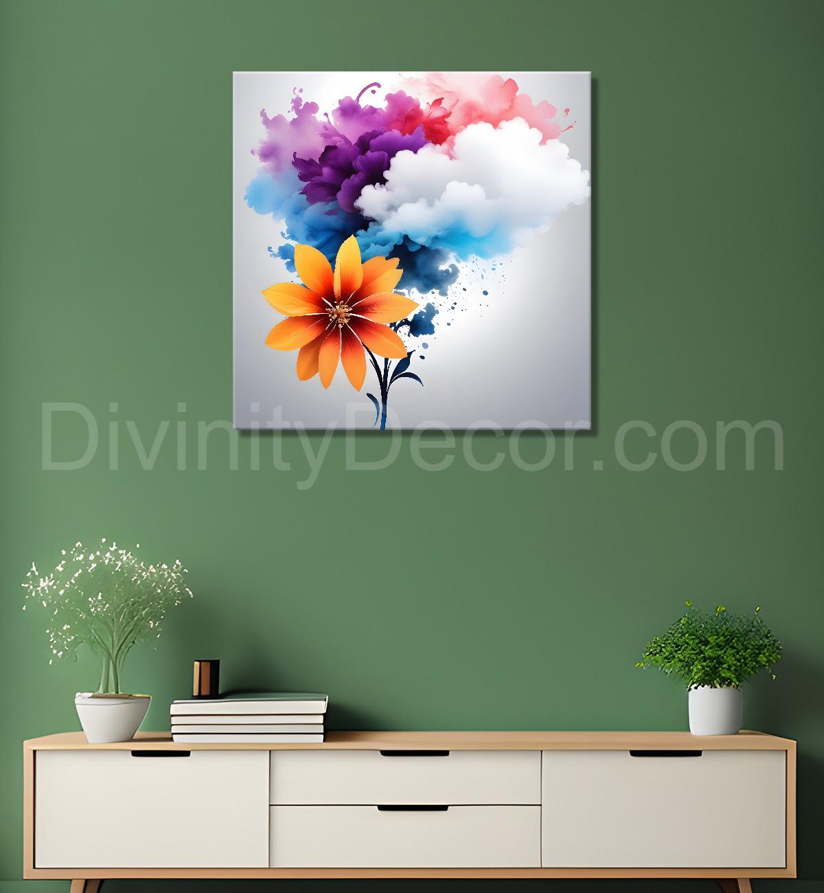 Colourful flowers in water colour painting  - Flower-S-331
