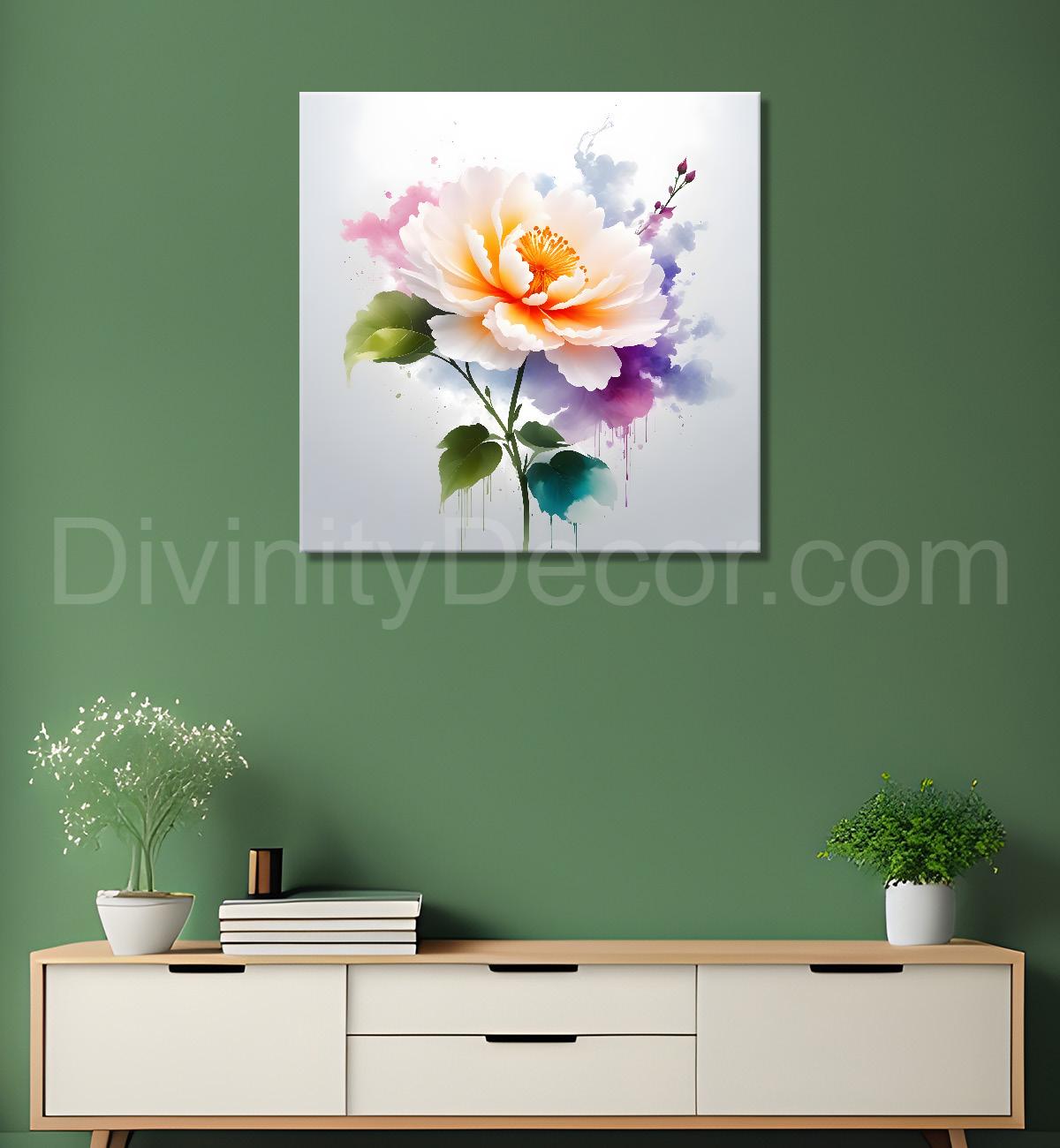Colourful flowers in water colour painting  - Flower-S-332