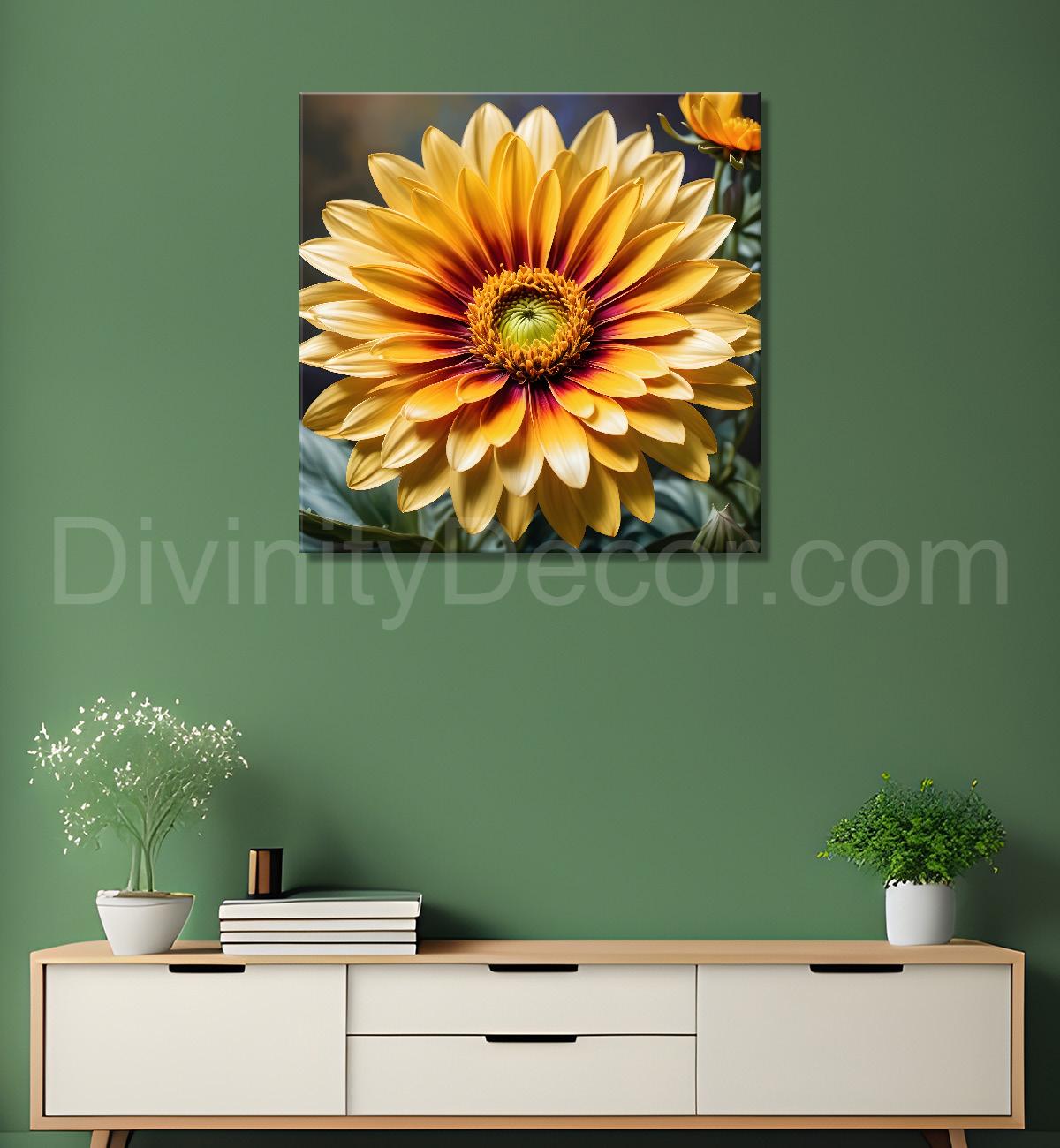 Sunflower in textured oil painting  Flower-S-368