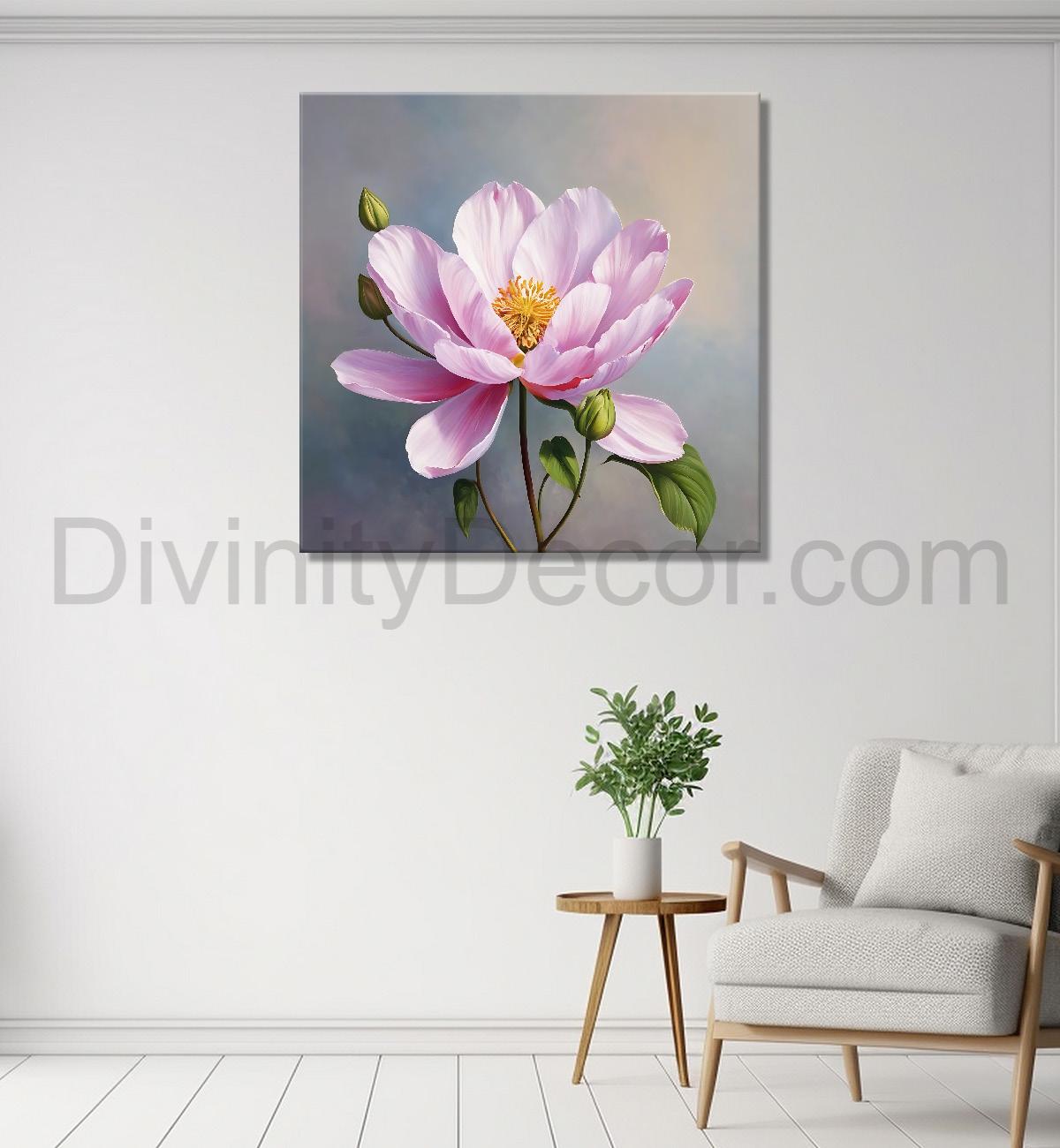 Pink flower in grey background - Flower-S-204