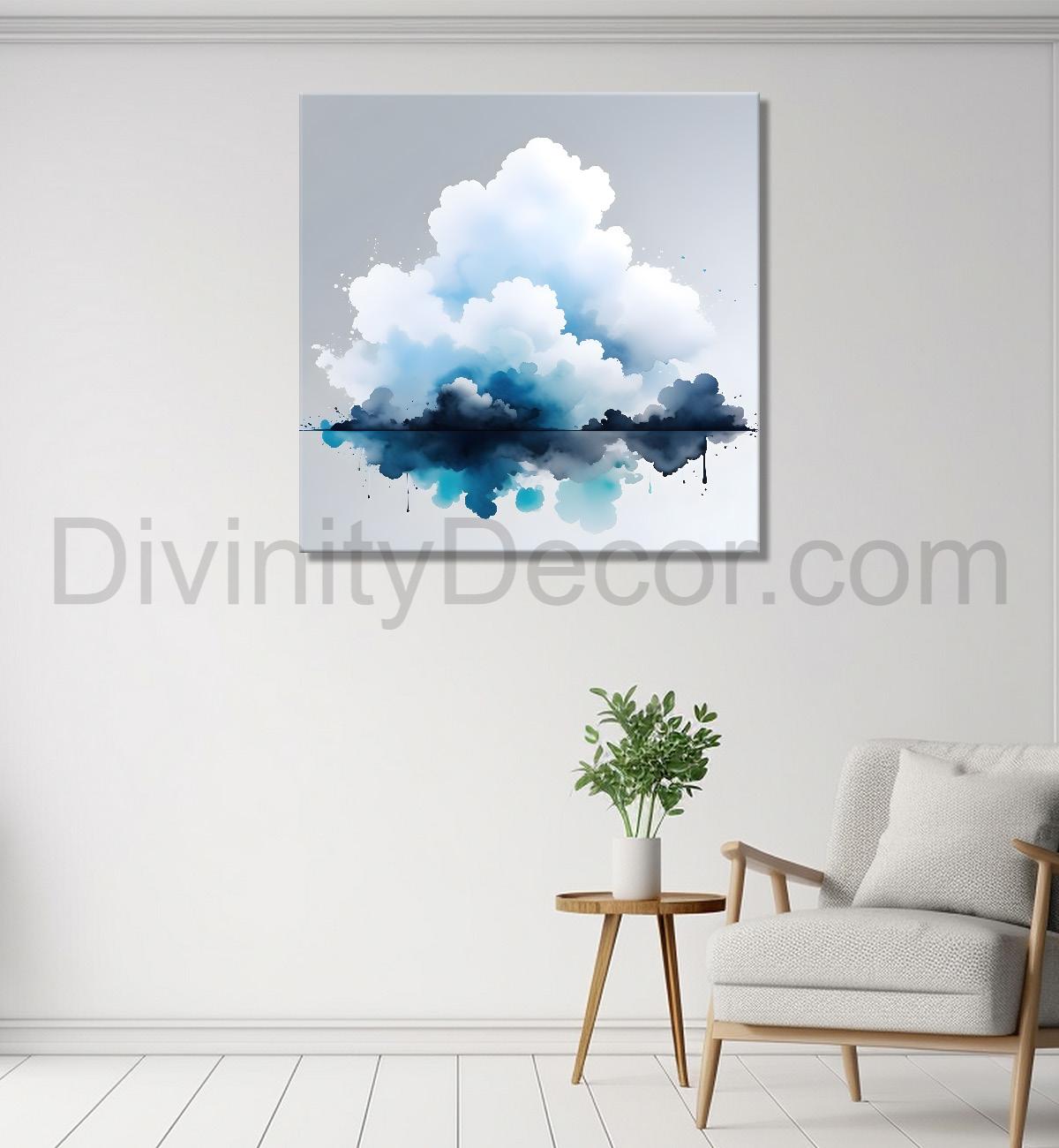 Clouds in water colour painting - Flower-S-231