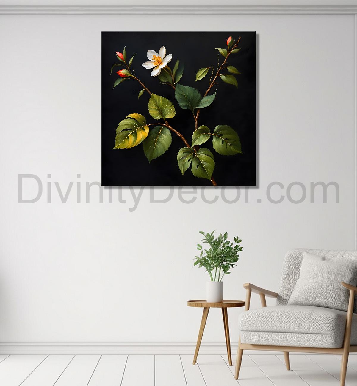 White flowers in black background - Flower-S-239