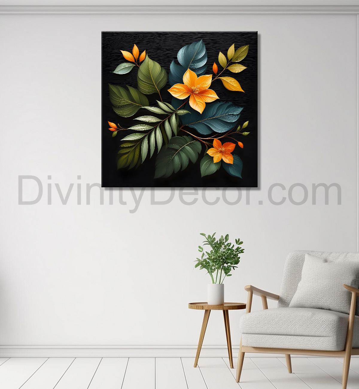 Colourful flowers in black background - Flower-S-256