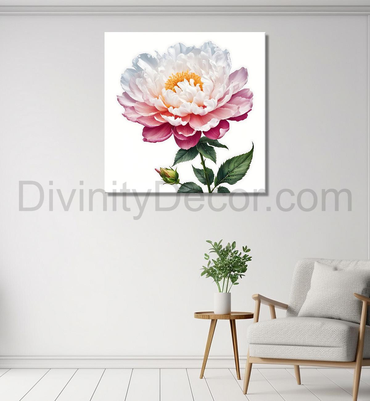 Pink flowers in water colour painting  - Flower-S-321
