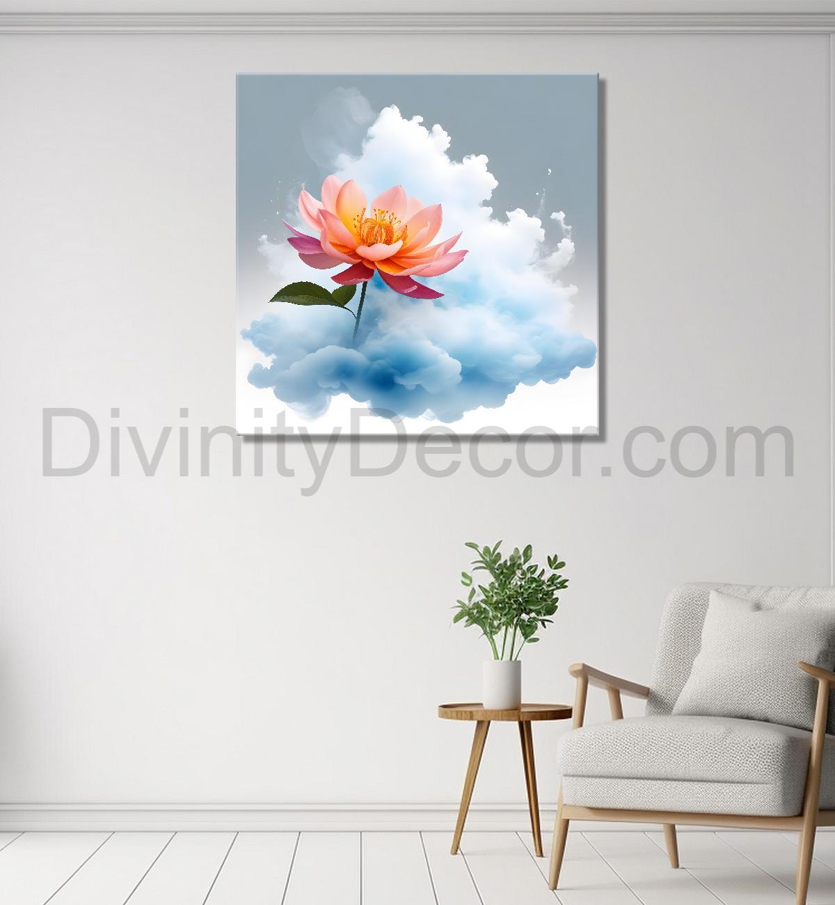 Pink flowers in water colour painting  - Flower-S-324