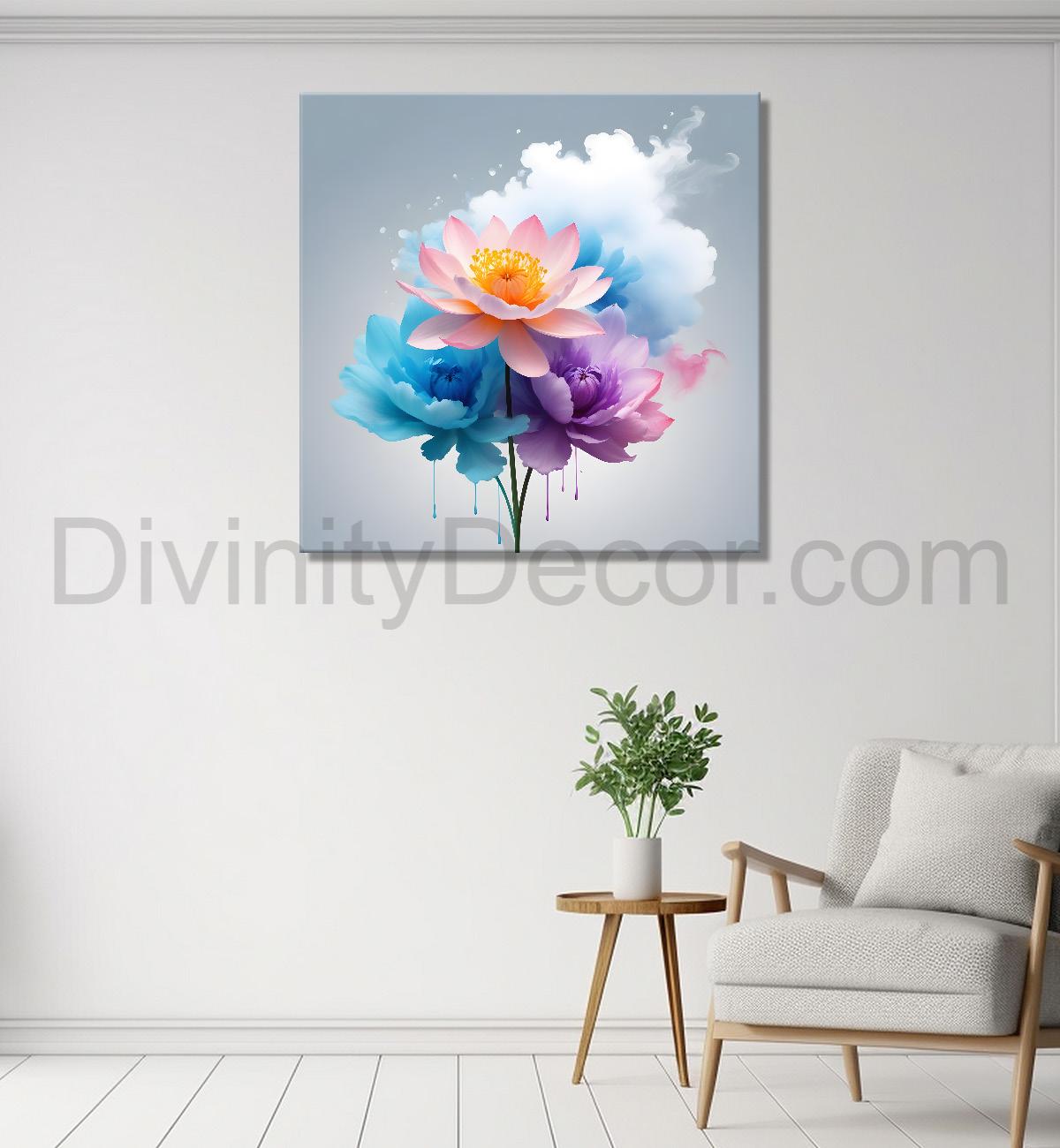 Colourful flowers in water colour painting  - Flower-S-327