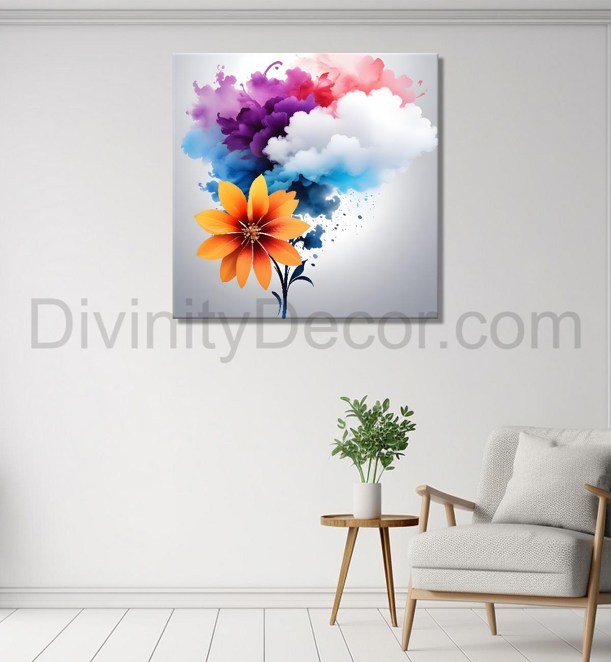 Colourful flowers in water colour painting  - Flower-S-331