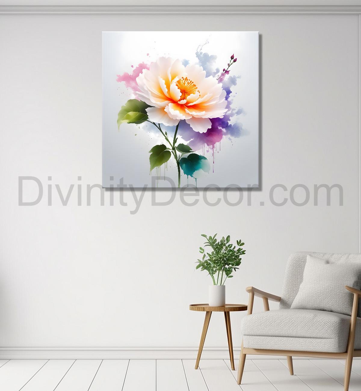 Colourful flowers in water colour painting  - Flower-S-332