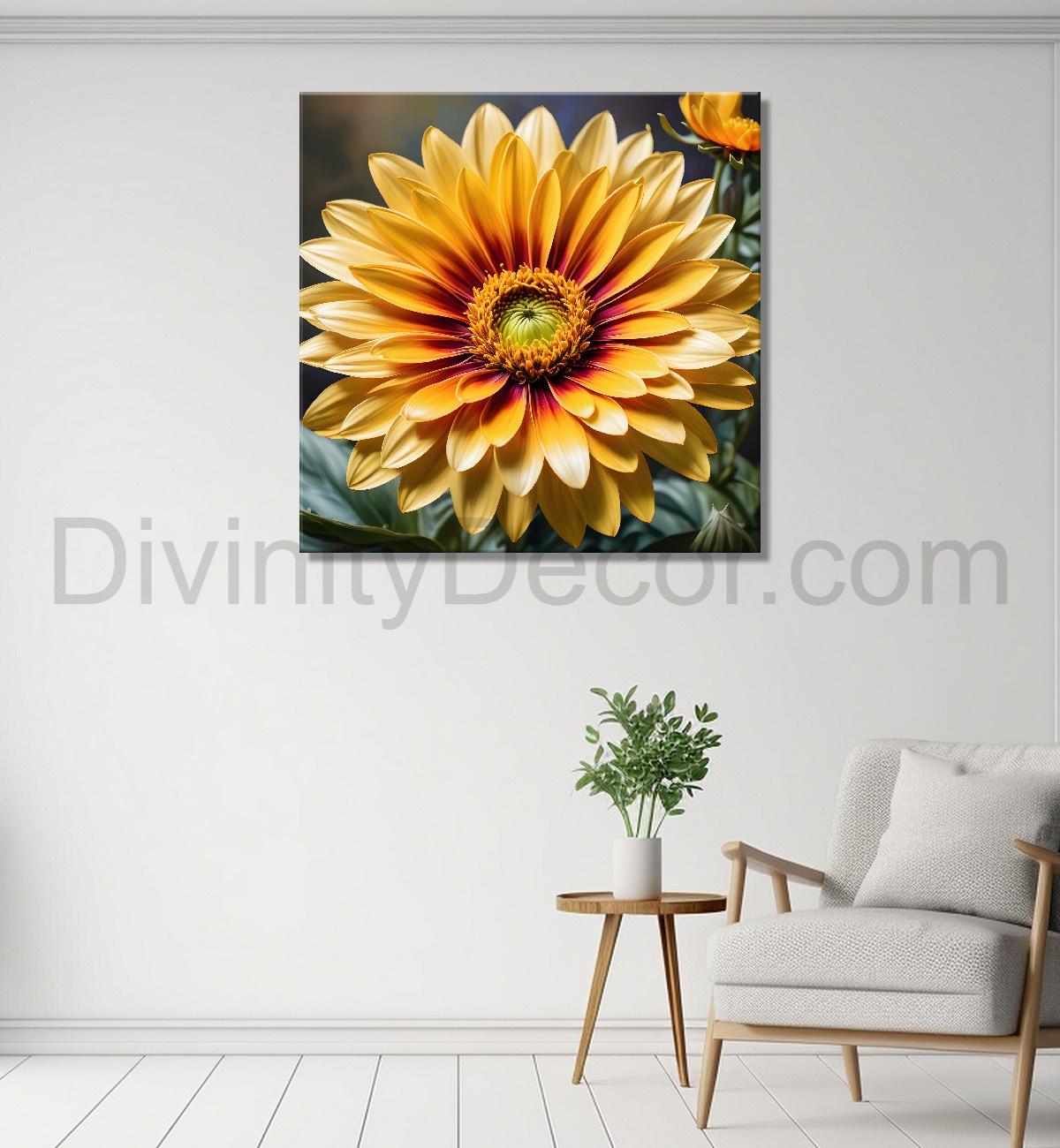 Sunflower in textured oil painting  Flower-S-368