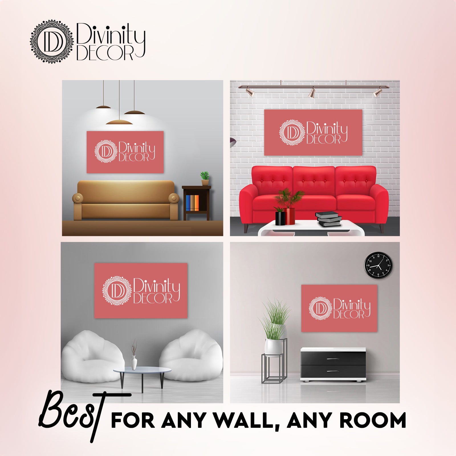 Golden buddha with red  textured background painting Canvas Wall Painting - Buddha-216