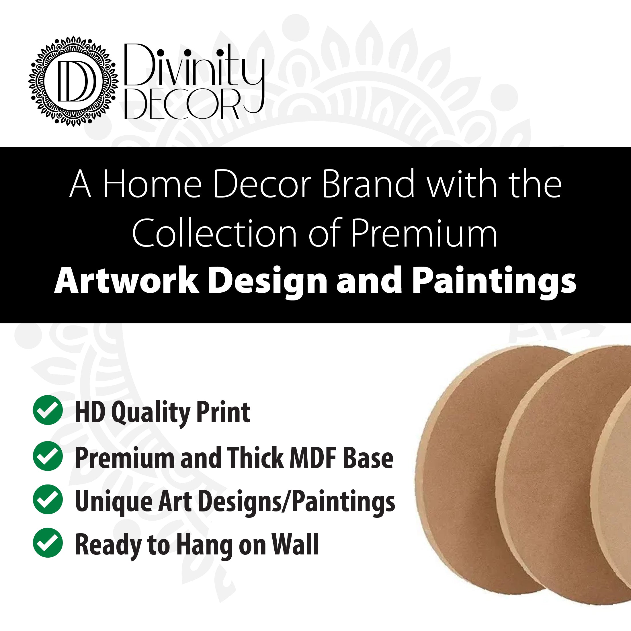 Tiger in floral mandala Round Wooden Wall Hanging for wall Décor - Design - 12